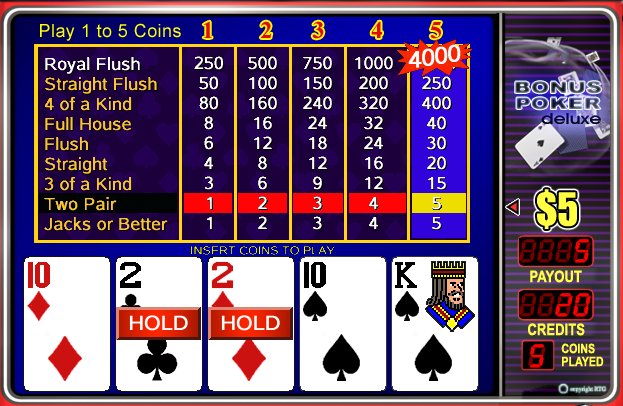 Bonus Poker Deluxe - $10 No Deposit Casino Bonus